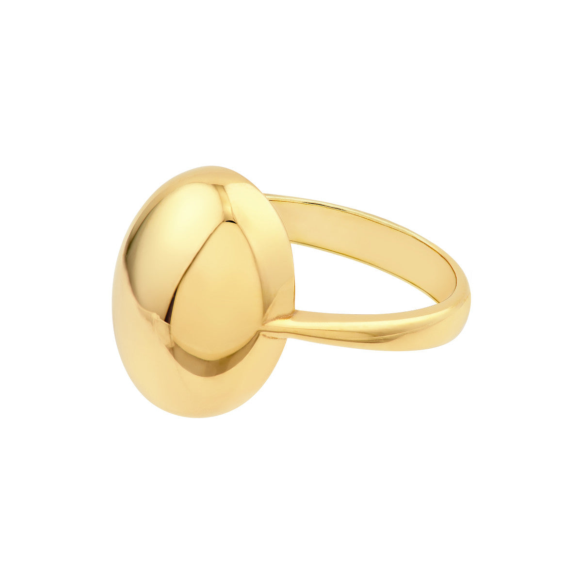 14K Yellow Gold Puffy Oval Ring