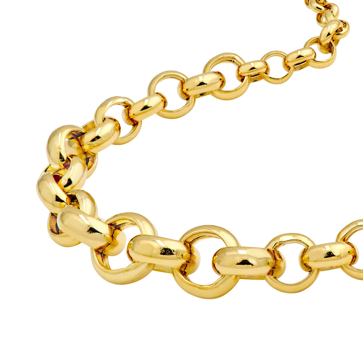 14K Yellow Gold Hollow Graduated Medium Rolo Necklace Birmingham Jewelry Necklace Birmingham Jewelry 