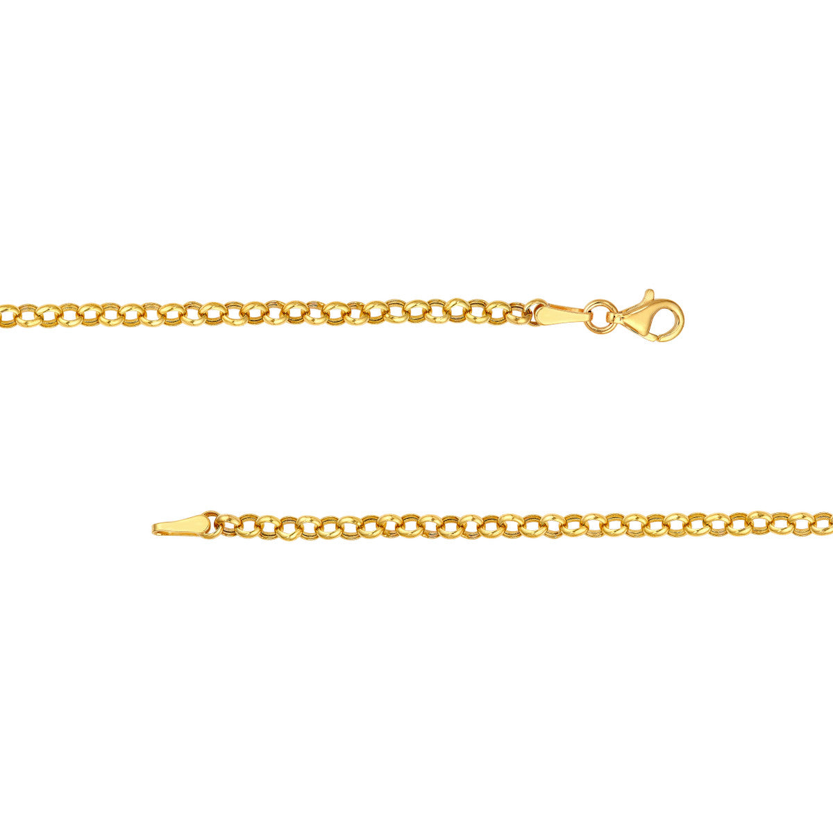 14K Yellow Gold Hollow Graduated Medium Rolo Necklace Birmingham Jewelry Necklace Birmingham Jewelry 