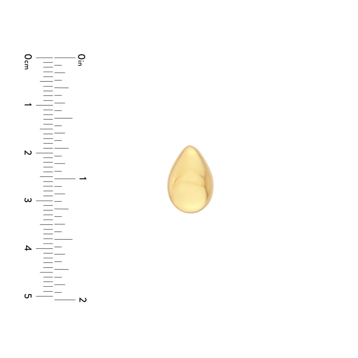 14K Yellow Gold Puffy Teardrop Stud Earrings