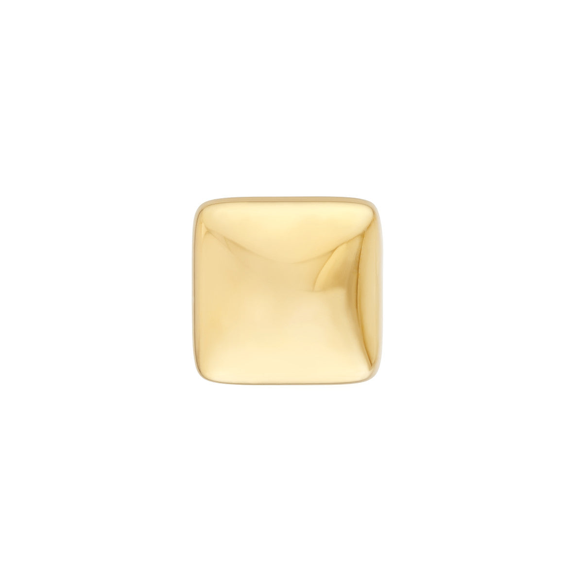 14K Yellow Gold Puffy Square Earrings
