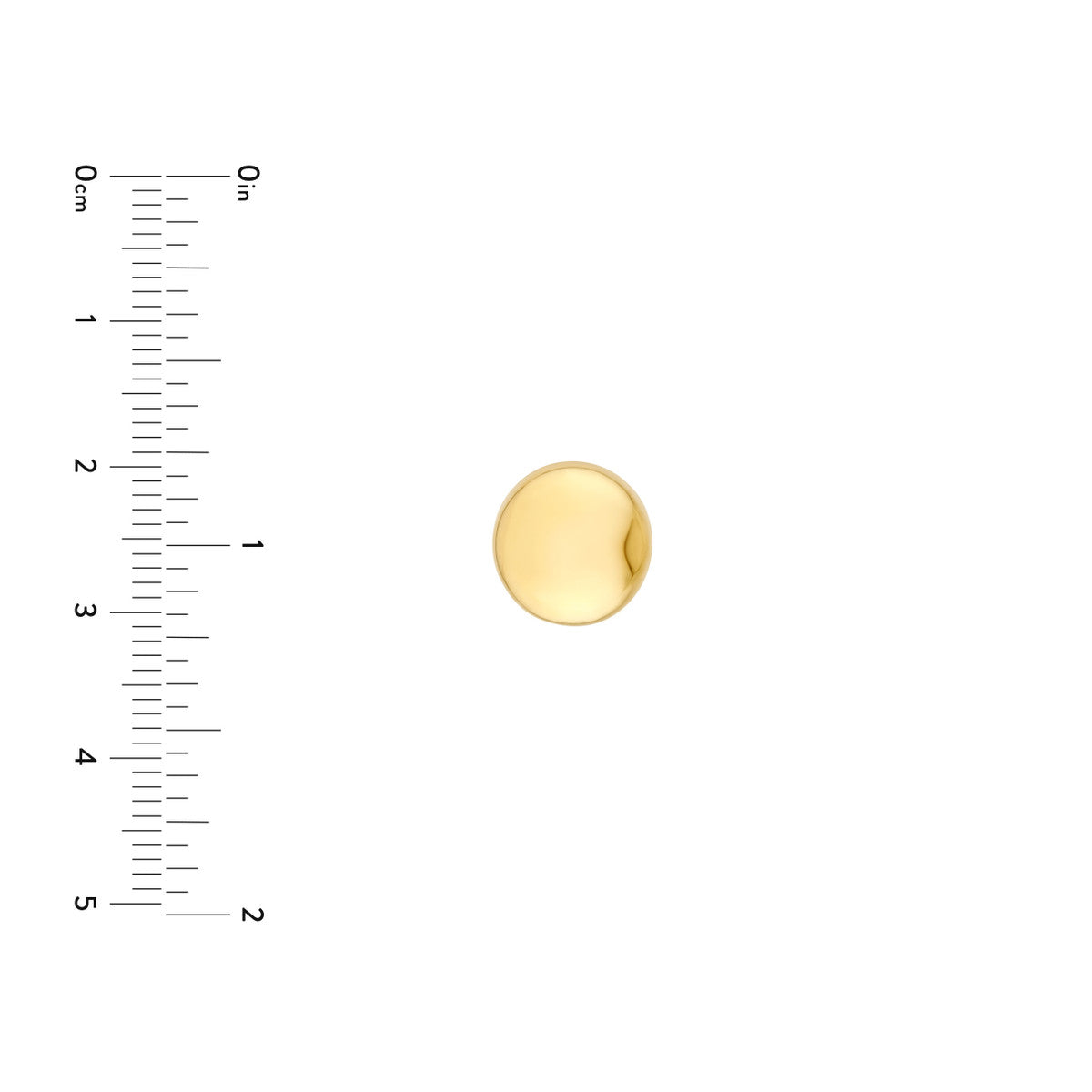 14K Yellow Gold Puffy Round Stud Earrings