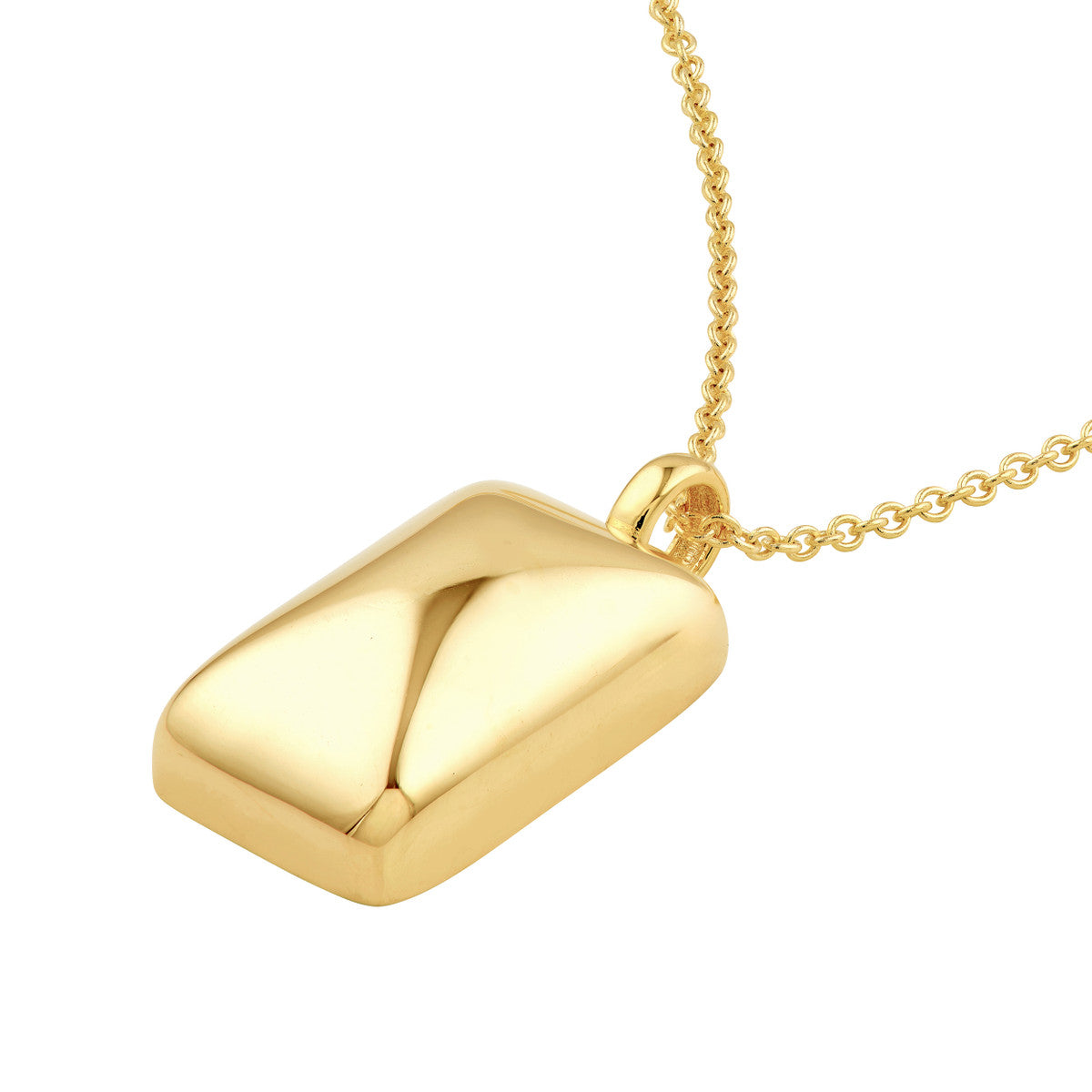 14K Yellow Gold Puffy Rectangle Pendant Birmingham Jewelry Pendant Birmingham Jewelry 