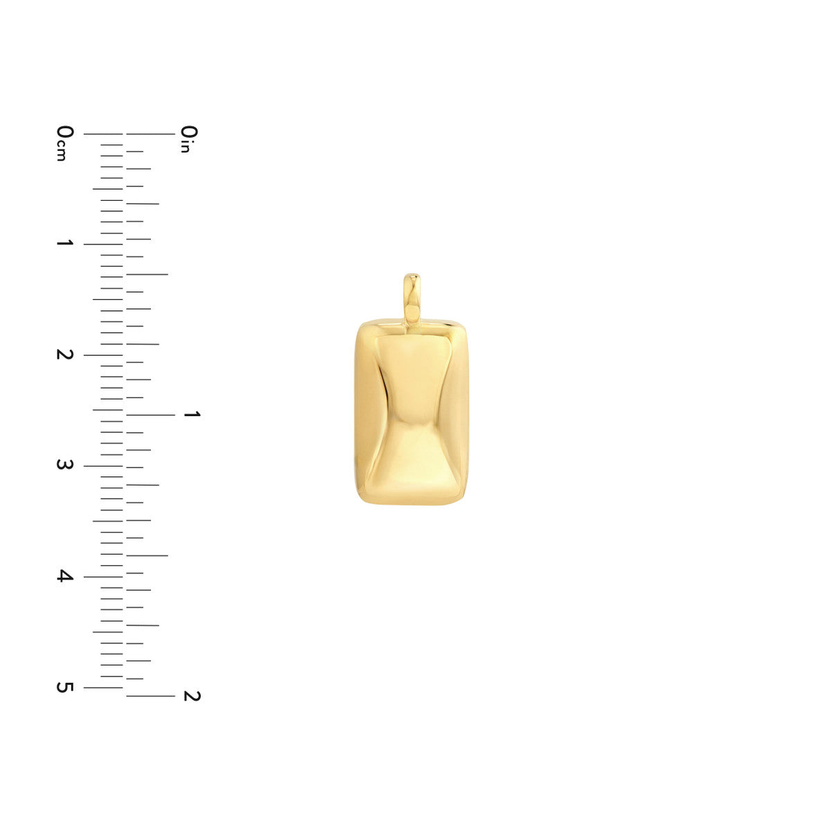 14K Yellow Gold Puffy Rectangle Pendant Birmingham Jewelry Pendant Birmingham Jewelry 
