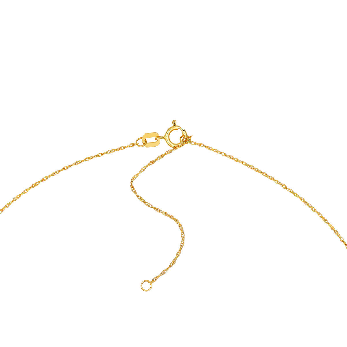 14K Yellow Gold Puffy Bead Charm Necklace