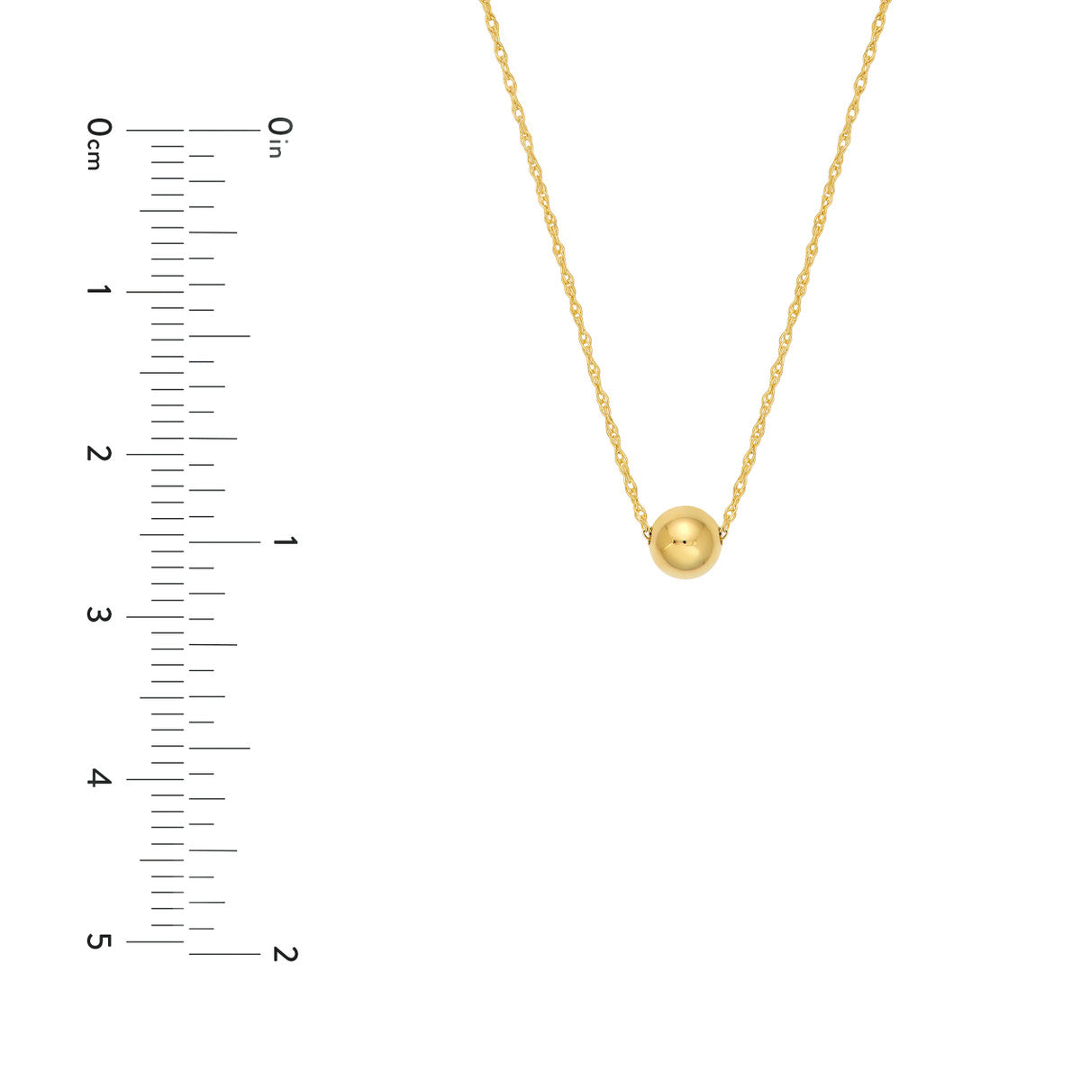 14K Yellow Gold Puffy Bead Charm Necklace