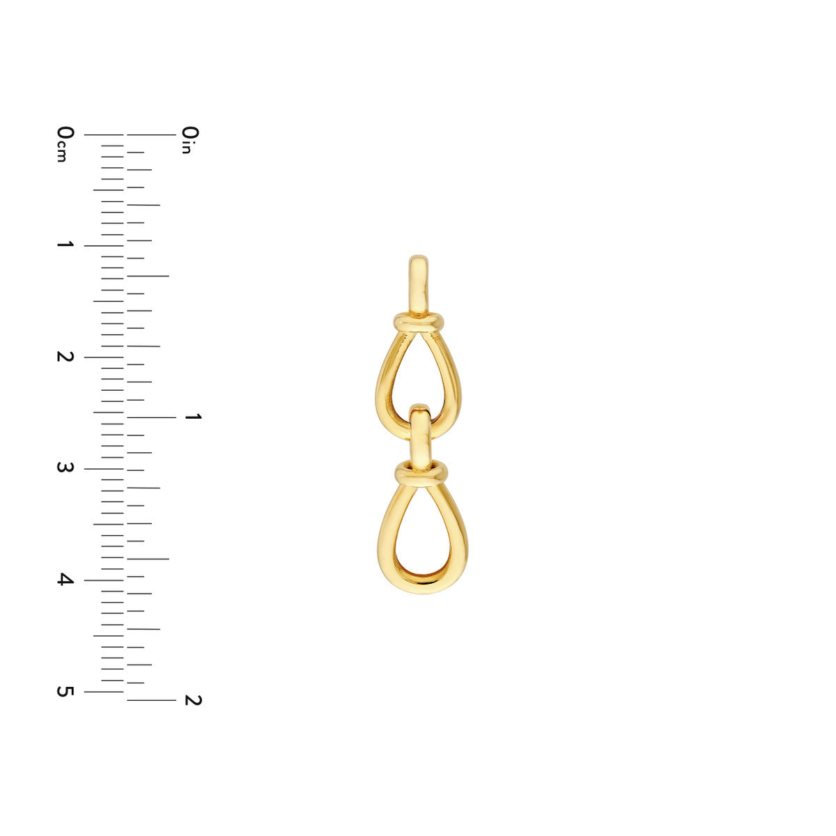 14K Yellow Gold Teardrop Link Dangle Earrings