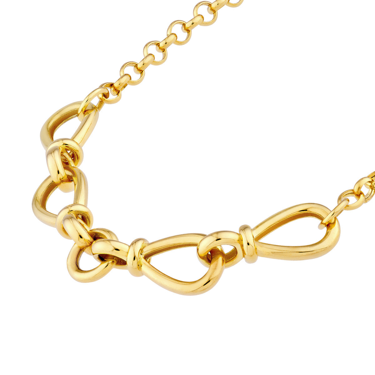 14K Yellow Gold Hollow Teardrop Link Adjustable Bracelet