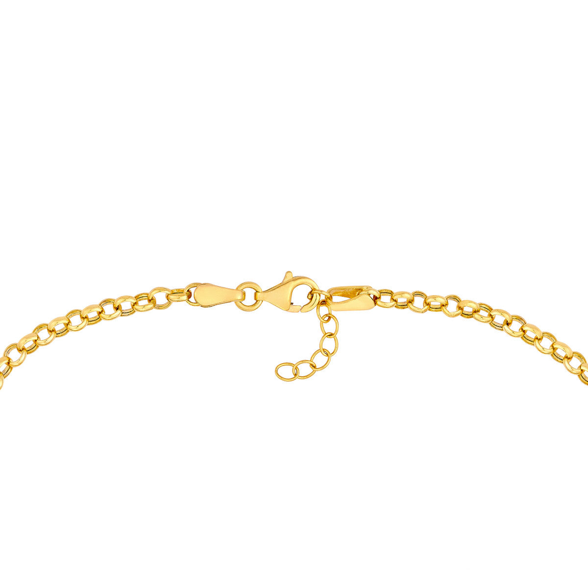 14K Yellow Gold Hollow Teardrop Link Adjustable Bracelet