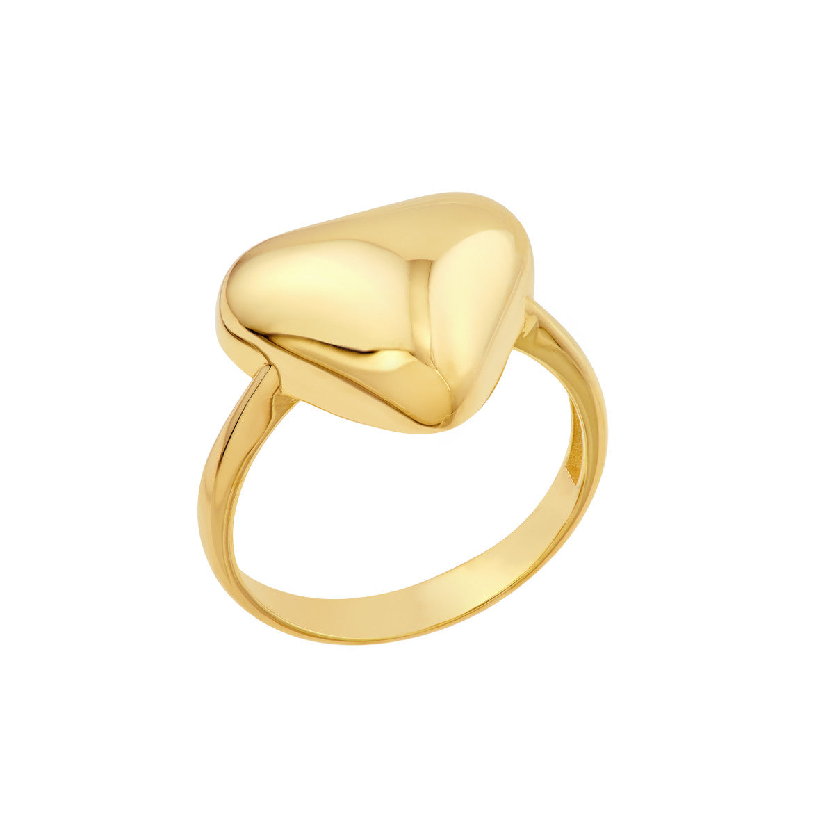 14K Yellow Gold Puffy Triangle Ring