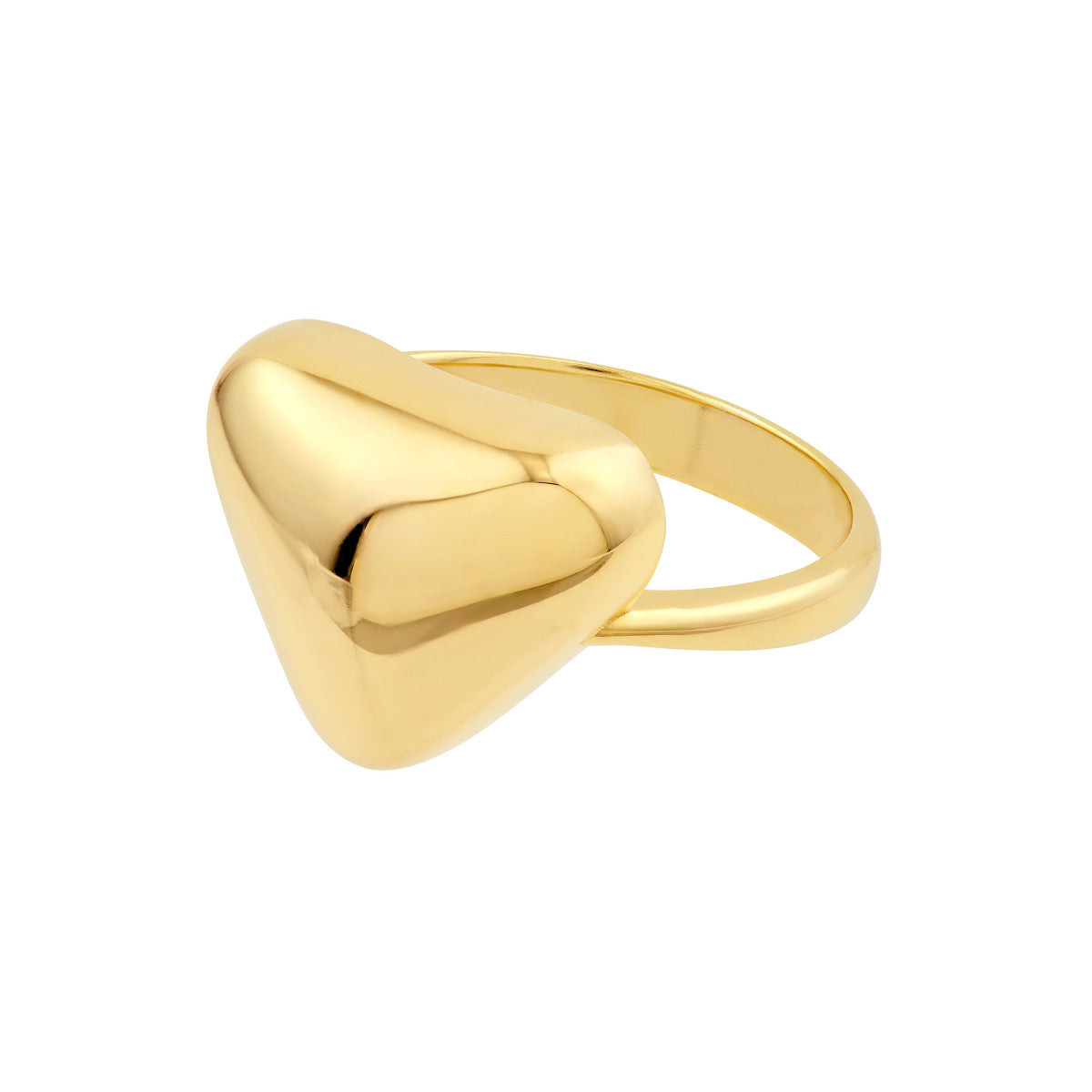 14K Yellow Gold Puffy Triangle Ring
