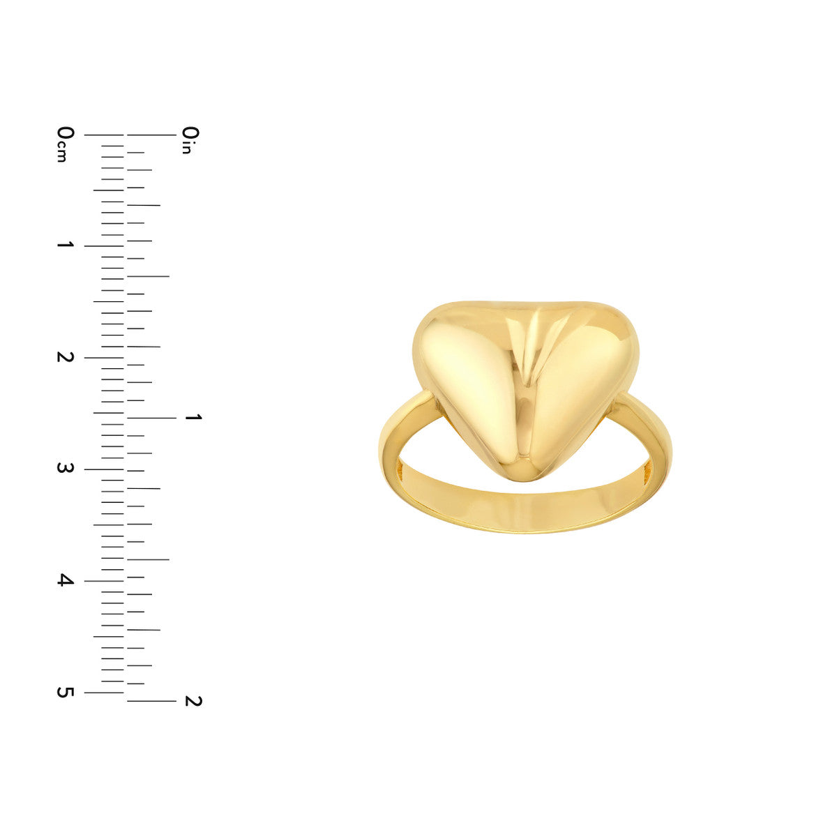 14K Yellow Gold Puffy Triangle Ring