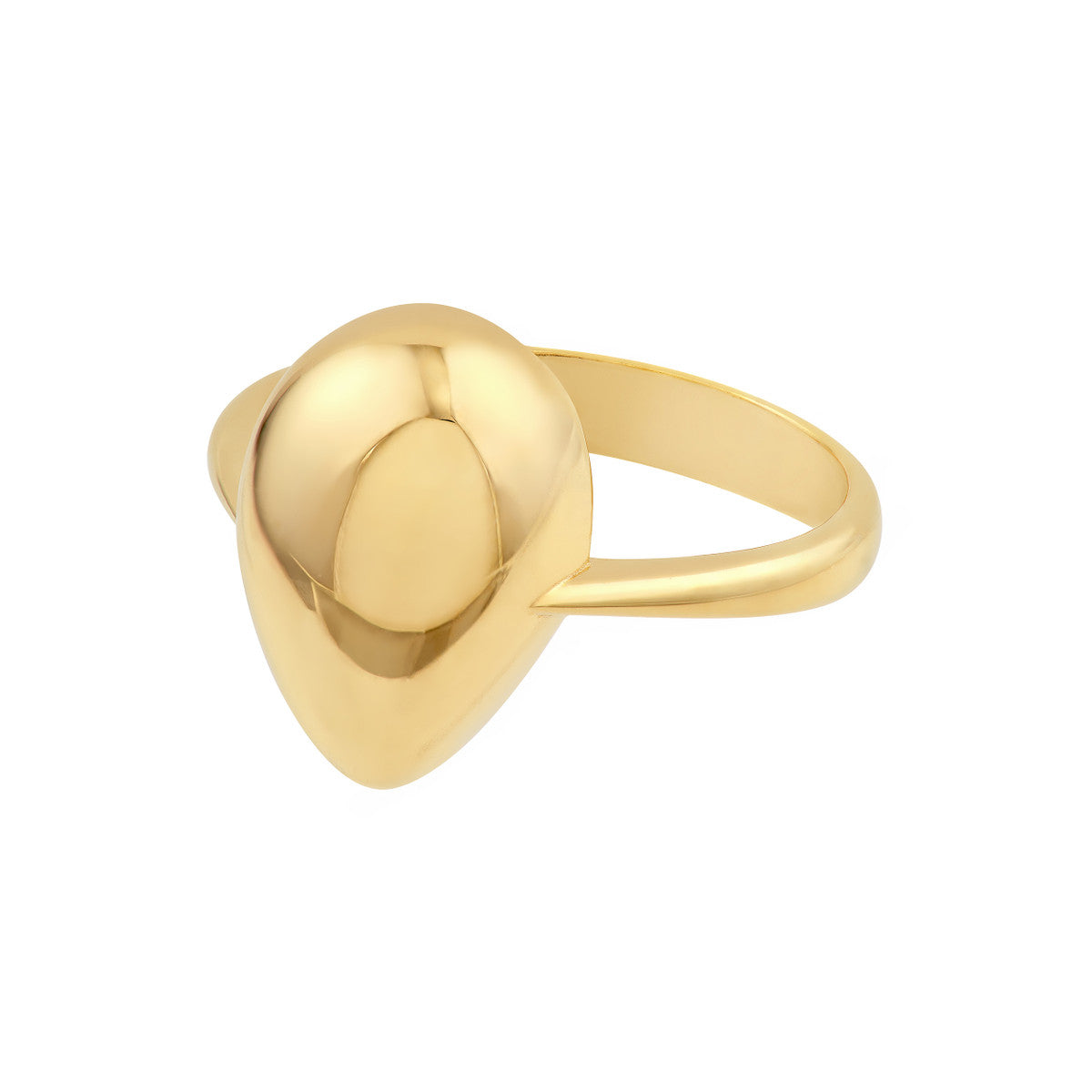 14K Yellow Gold Puffy Teardrop Ring
