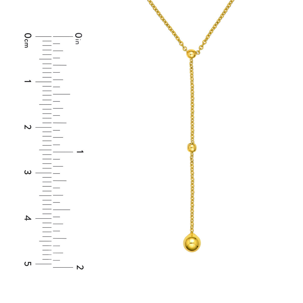 14K Yellow Gold Beaded Chain Lariat Necklace Birmingham Jewelry Necklace Birmingham Jewelry 