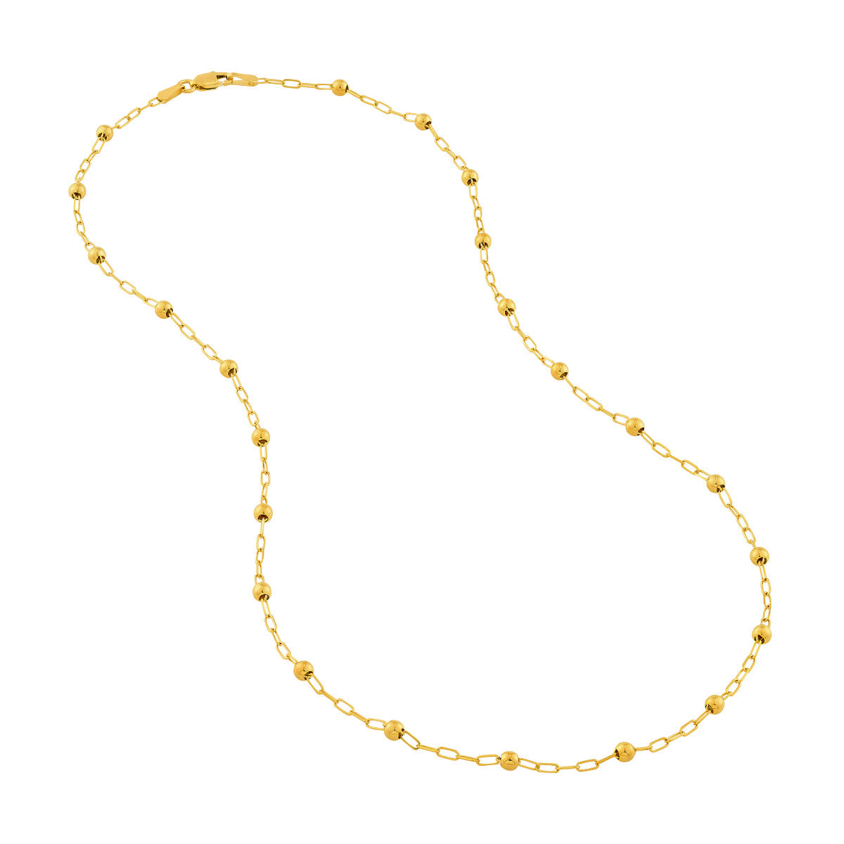 14K Yellow Gold Beaded Paper Clip Chain Birmingham Jewelry Gold Chain Birmingham Jewelry 
