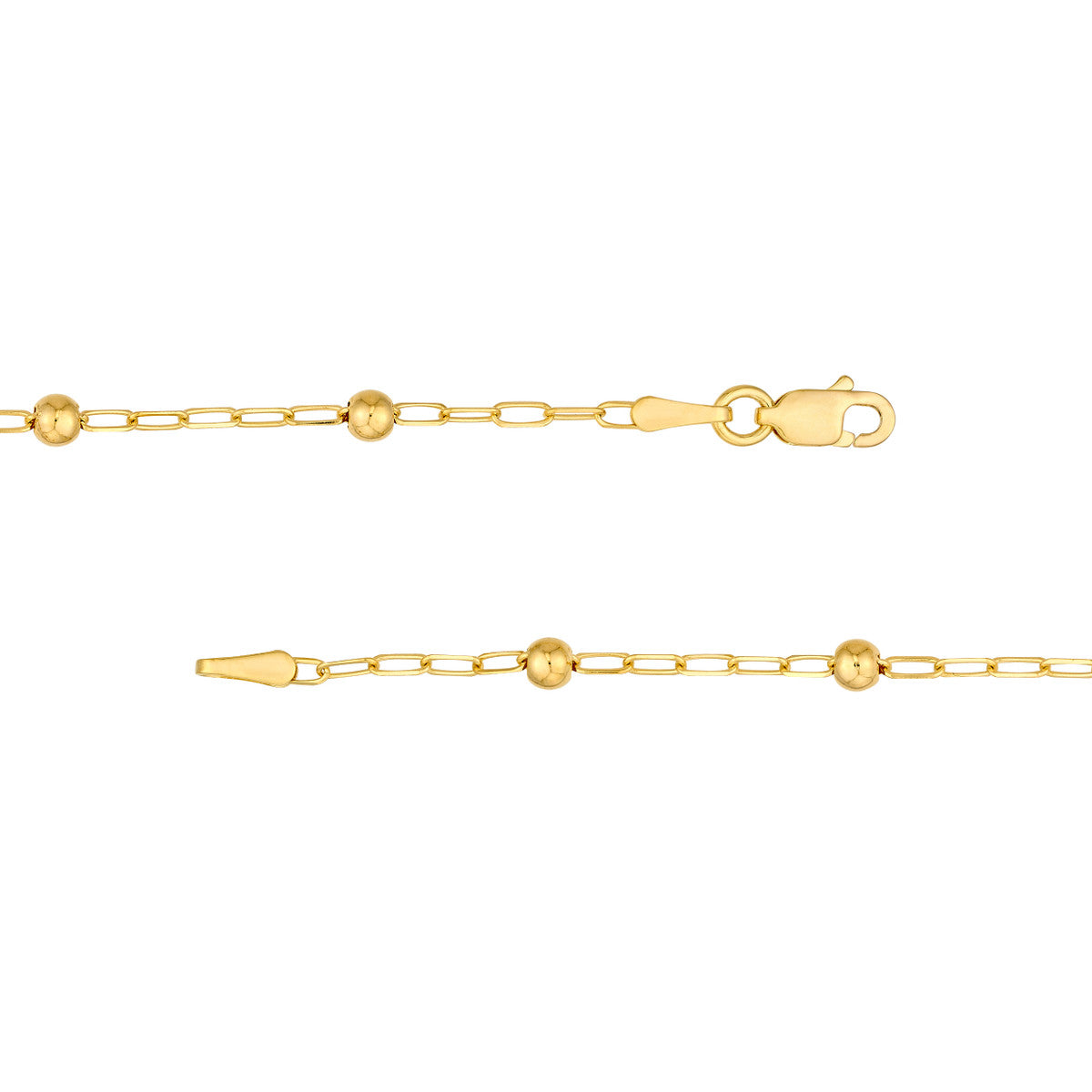 14K Yellow Gold Beaded Paper Clip Chain Birmingham Jewelry Gold Chain Birmingham Jewelry 
