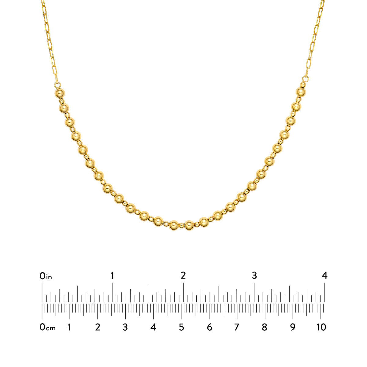 14K Yellow Gold Alternating Bead Necklace