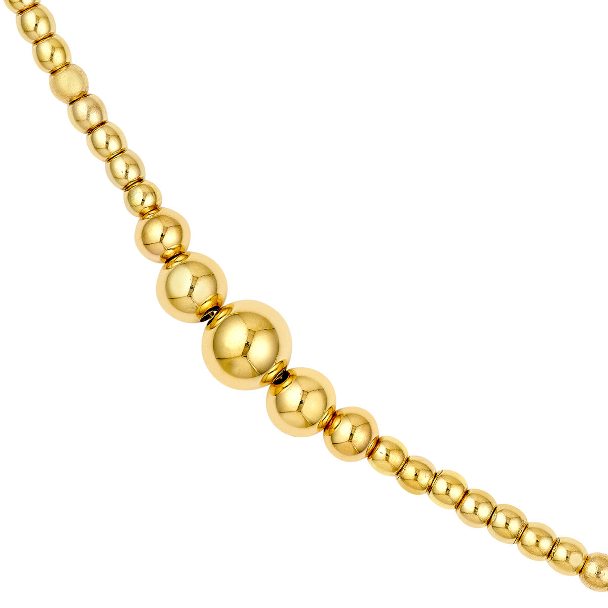 14K Yellow Gold Graduated Bead Station Necklace