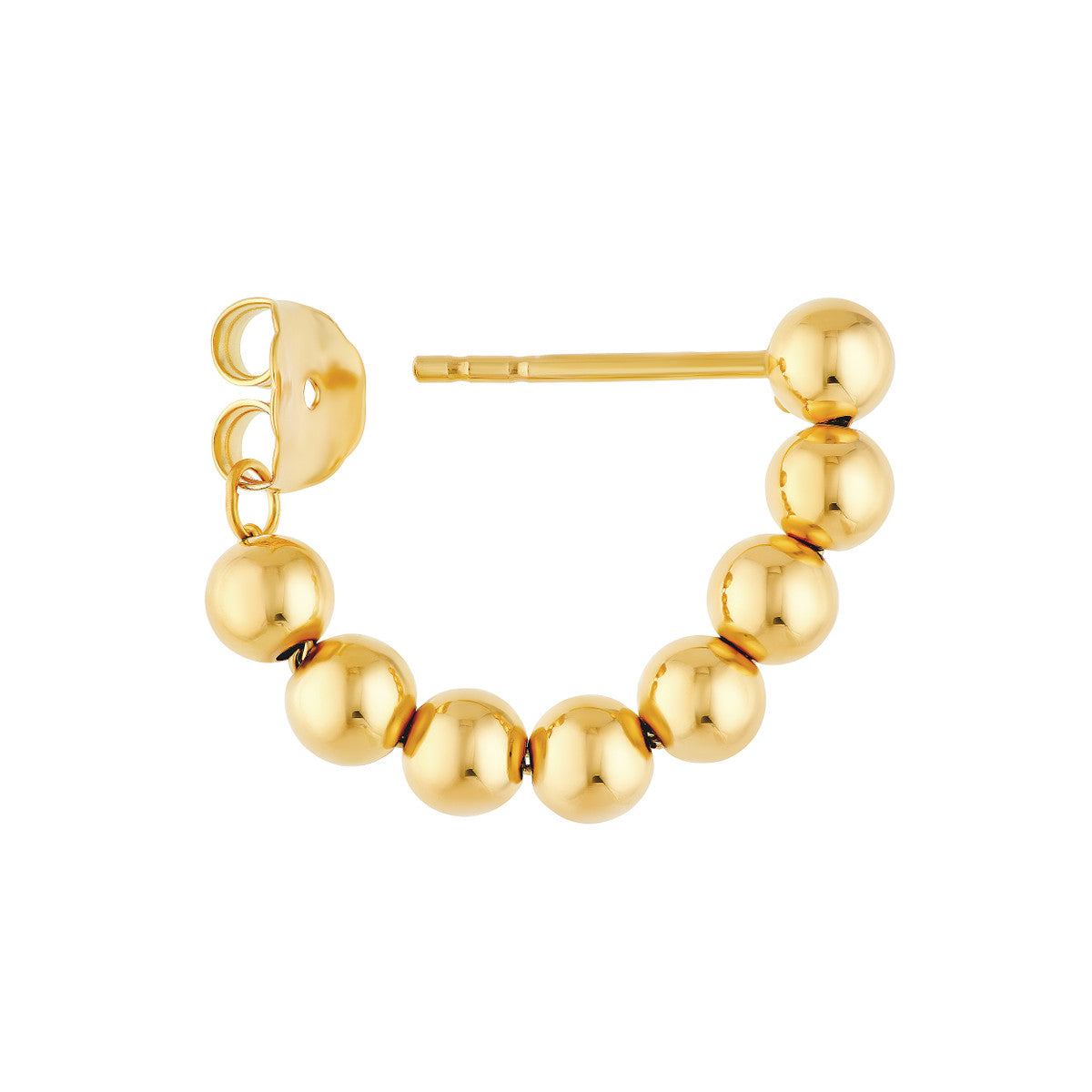 14K Yellow Gold Front to Back Bead Earrings