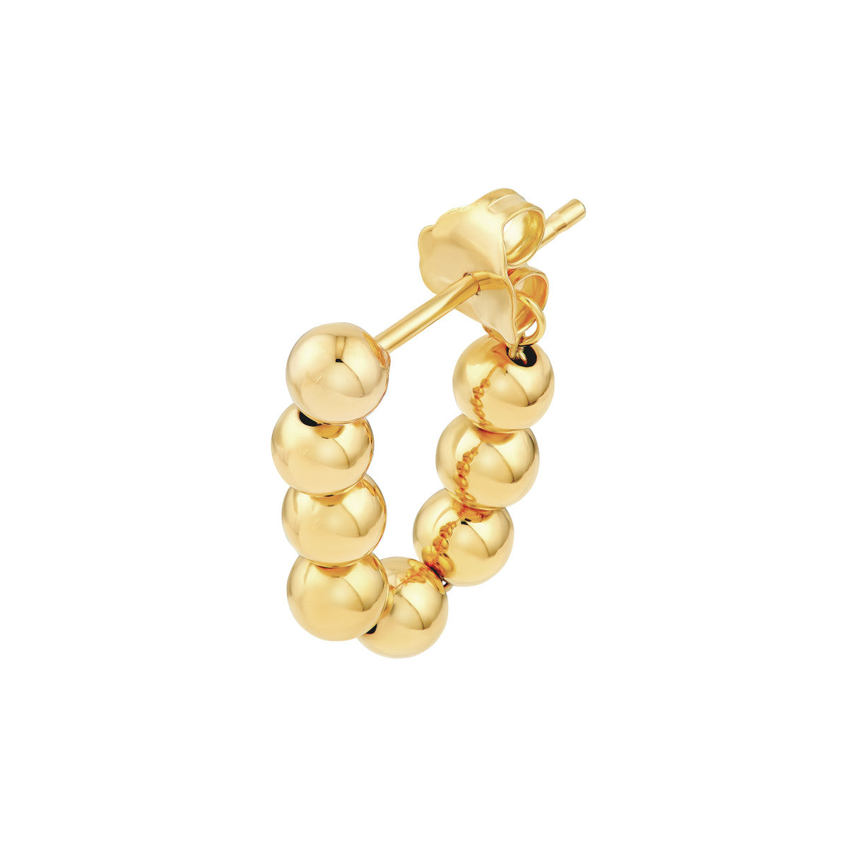 14K Yellow Gold Front to Back Bead Earrings