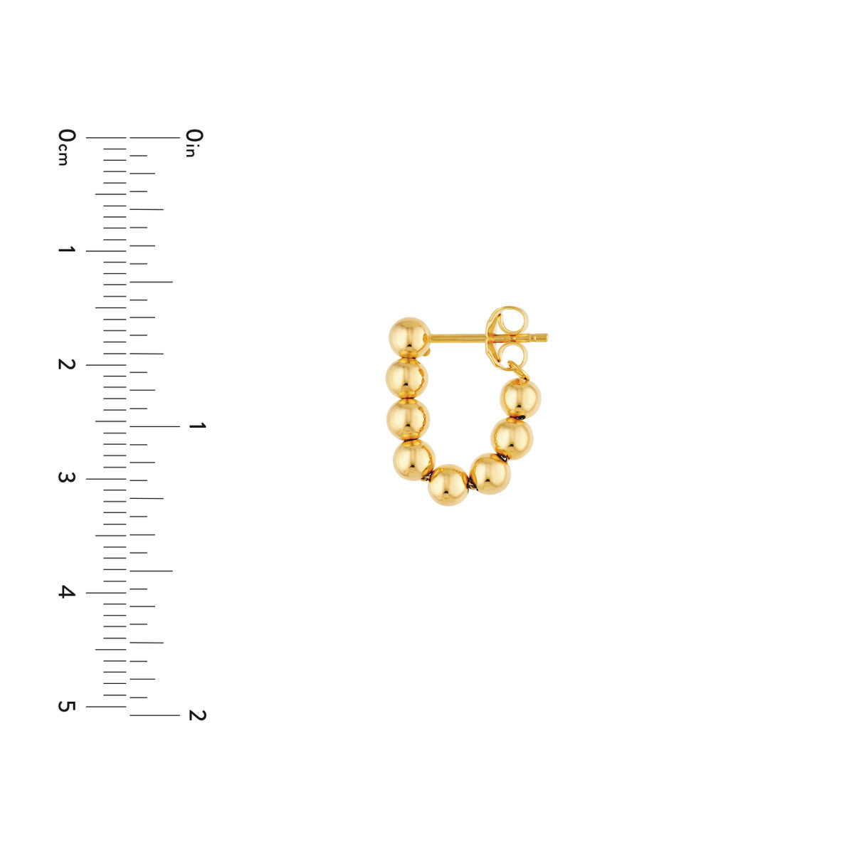 14K Yellow Gold Front to Back Bead Earrings