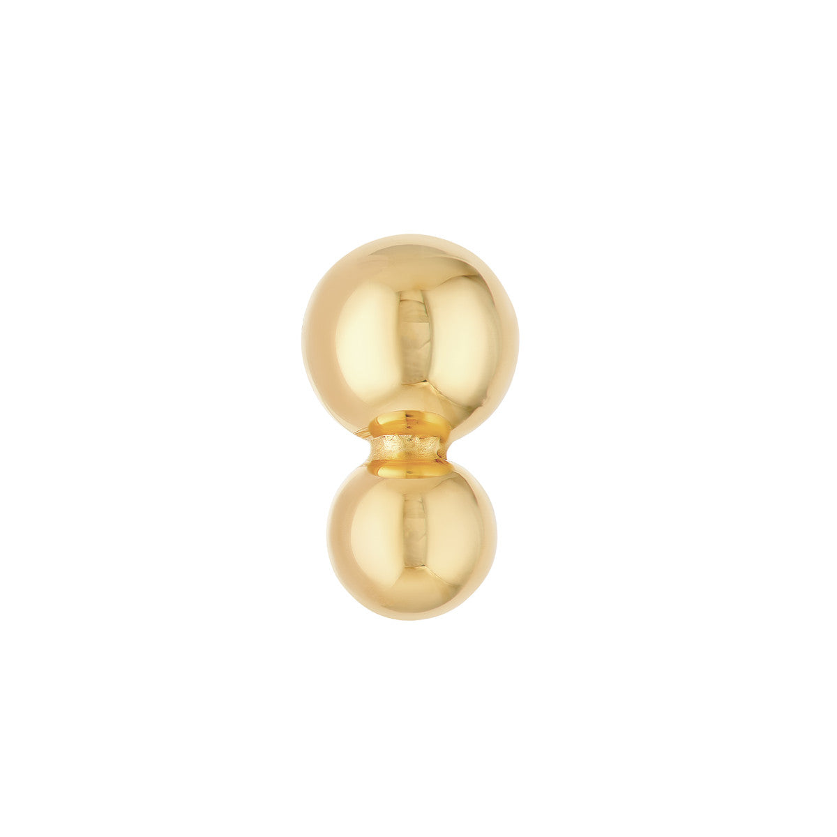 14K Yellow Gold Double Bead Stud Earrings