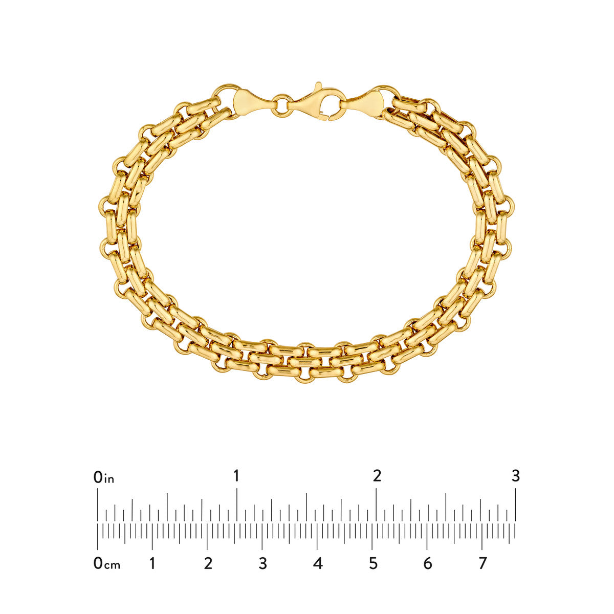 14K Yellow Gold Hollow Fancy Link Chain Bracelet Birmingham Jewelry Bracelet Birmingham Jewelry 