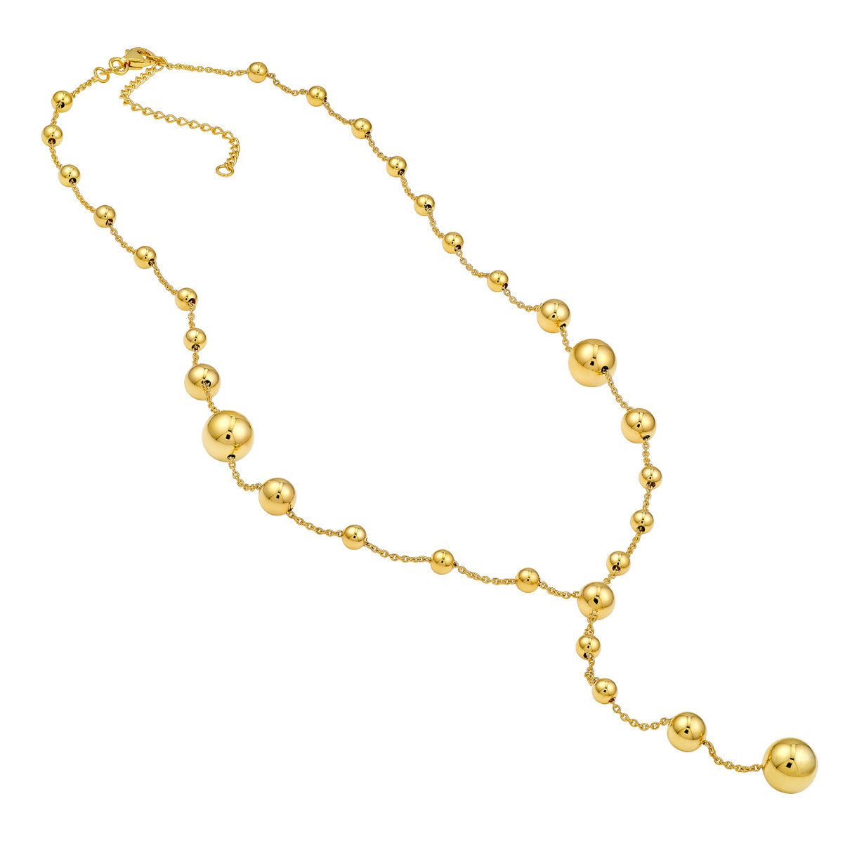 14K Yellow Gold Graduated Bead Lariat Necklace Birmingham Jewelry Necklace Birmingham Jewelry 