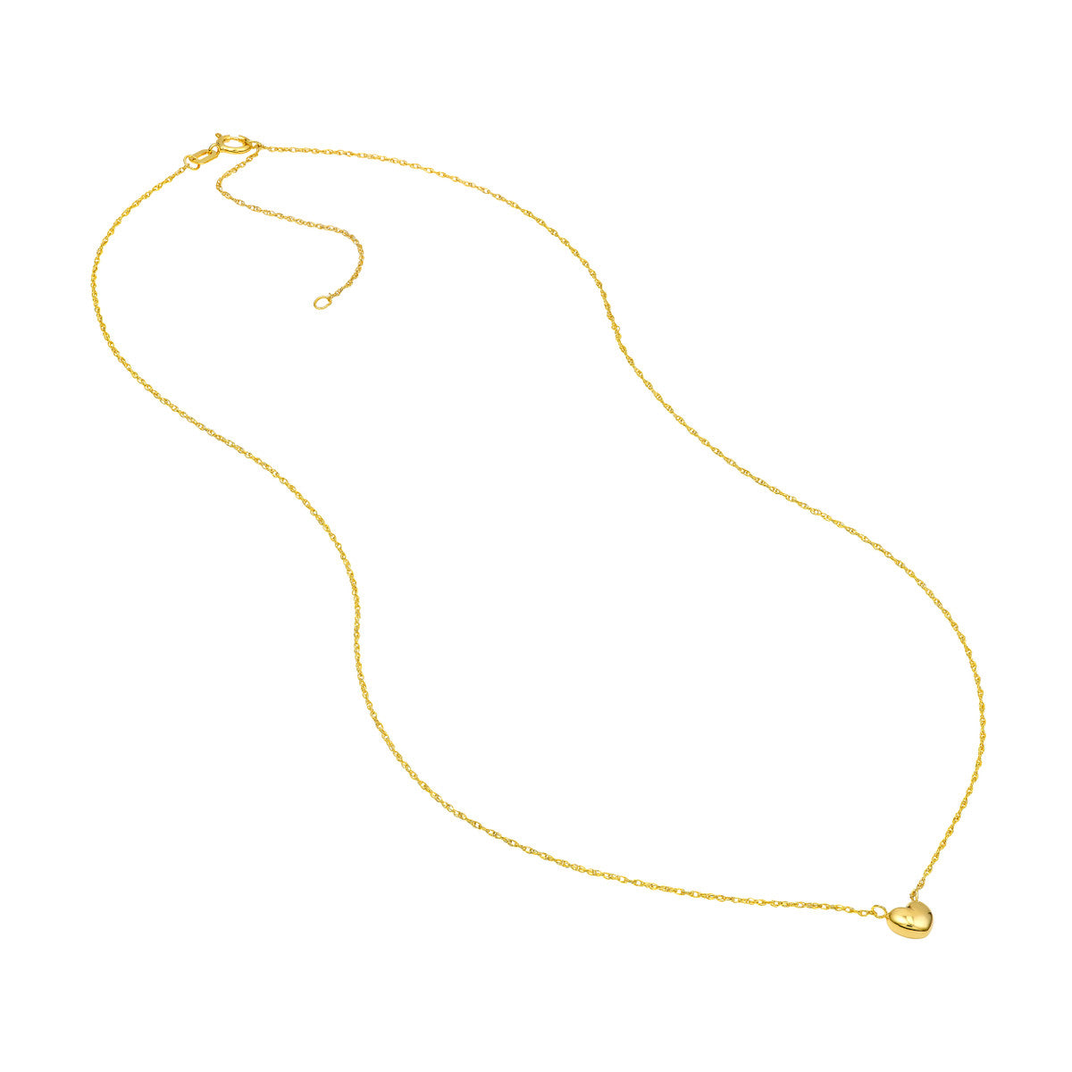 14K Yellow Gold Small SM Puffy Heart Necklace Birmingham Jewelry Necklace Birmingham Jewelry 