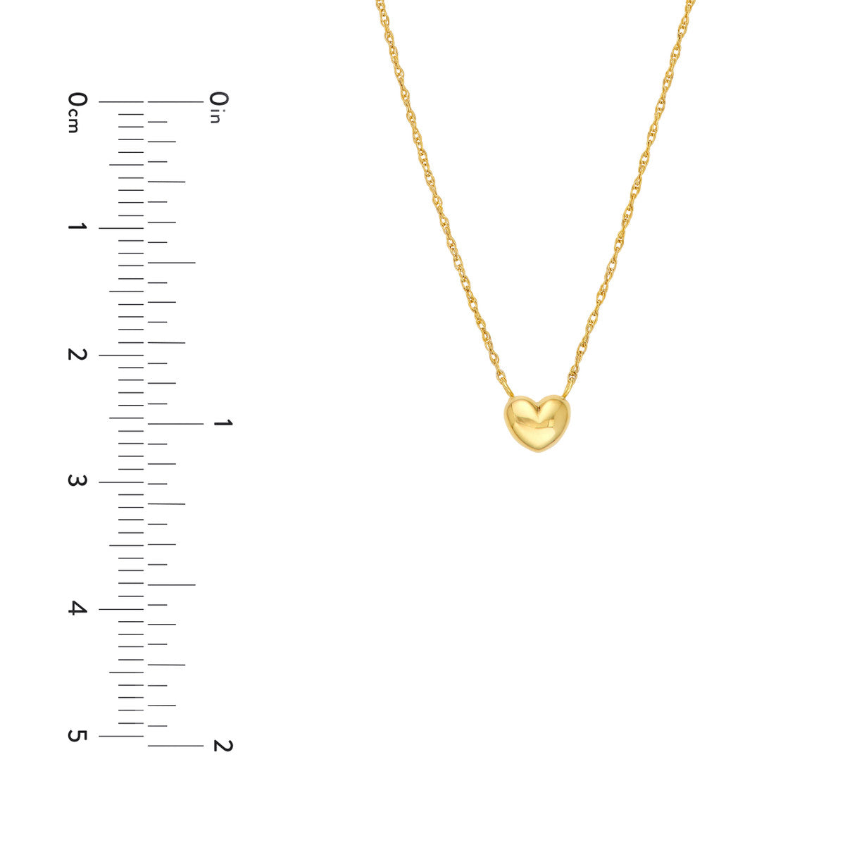 14K Yellow Gold Small SM Puffy Heart Necklace Birmingham Jewelry Necklace Birmingham Jewelry 