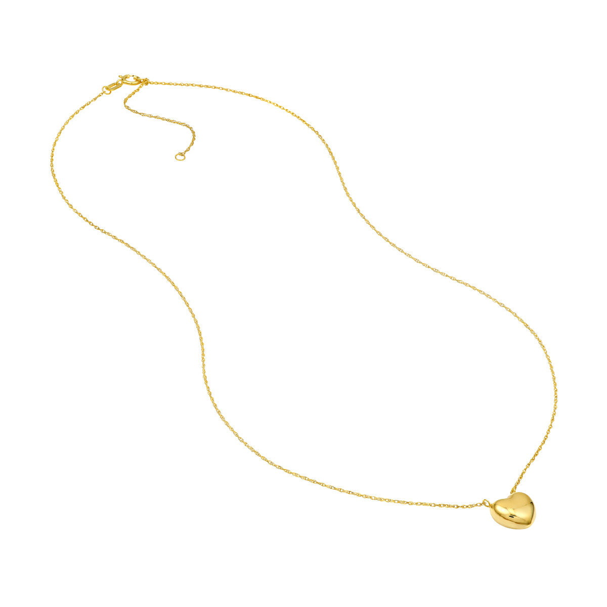 14K Yellow Gold Puffy Heart Necklace Birmingham Jewelry Necklace Birmingham Jewelry 