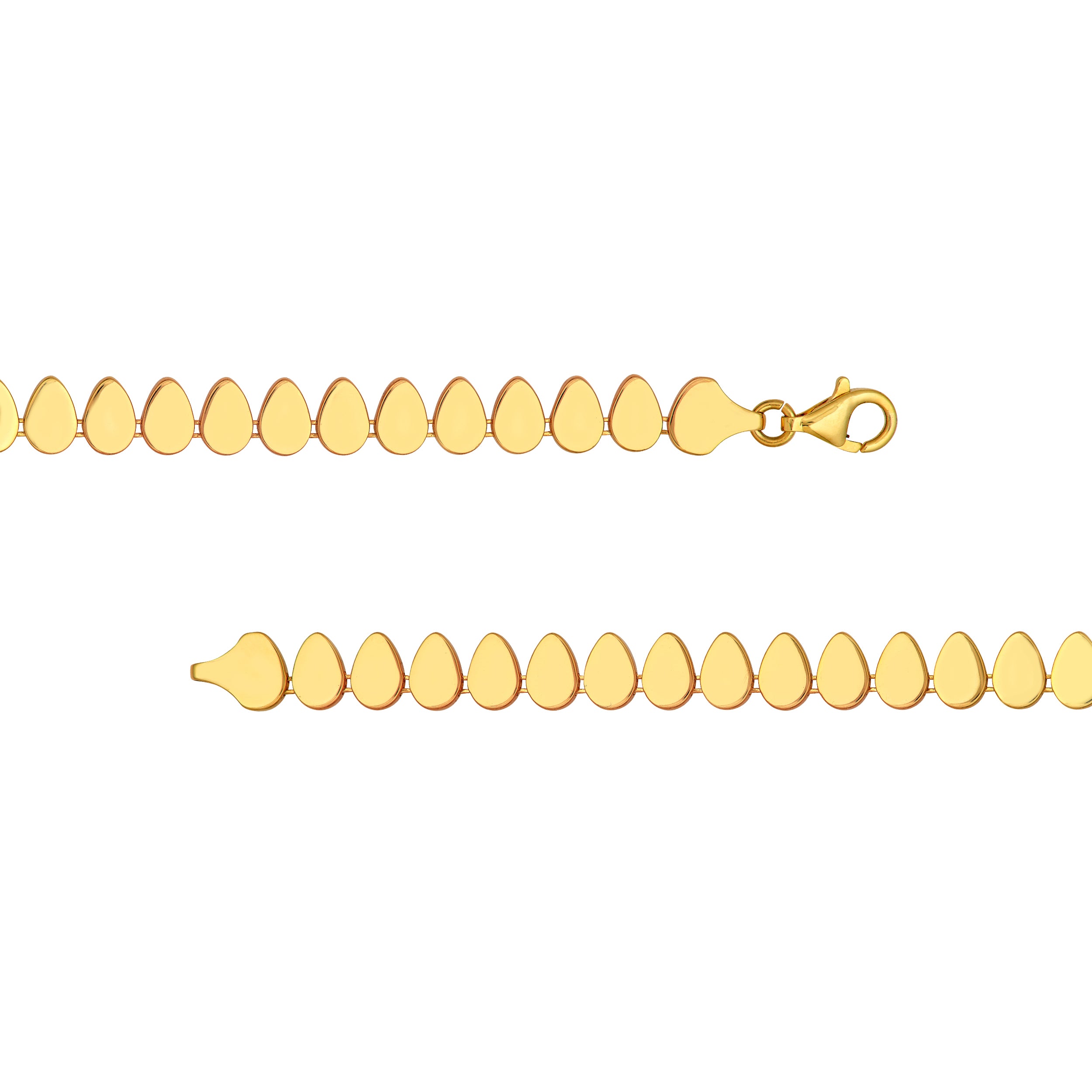 14K Yellow Gold Flat Teardrop Link Chain Birmingham Jewelry Chain Birmingham Jewelry 