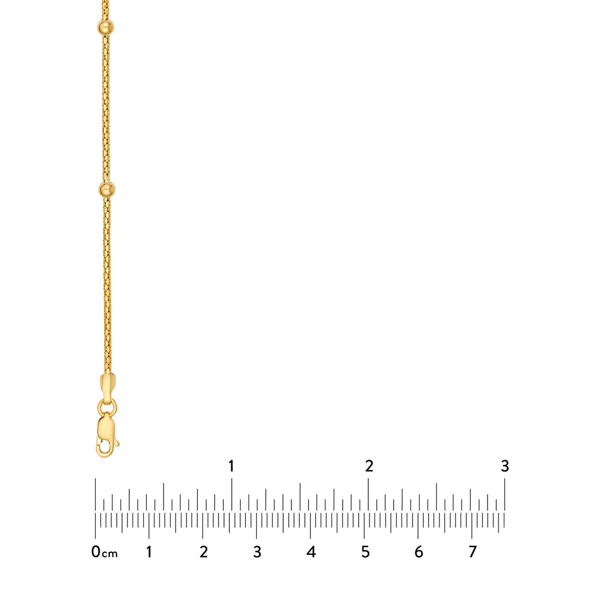 14K Yellow Gold Diamond Cut Beaded Popcorn Chain