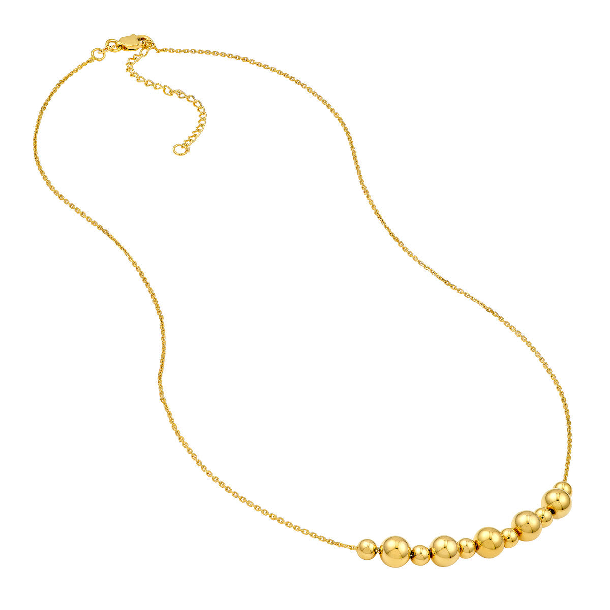 14K Yellow Gold Adjustable Alternating Bead Necklace Birmingham Jewelry Necklace Birmingham Jewelry 