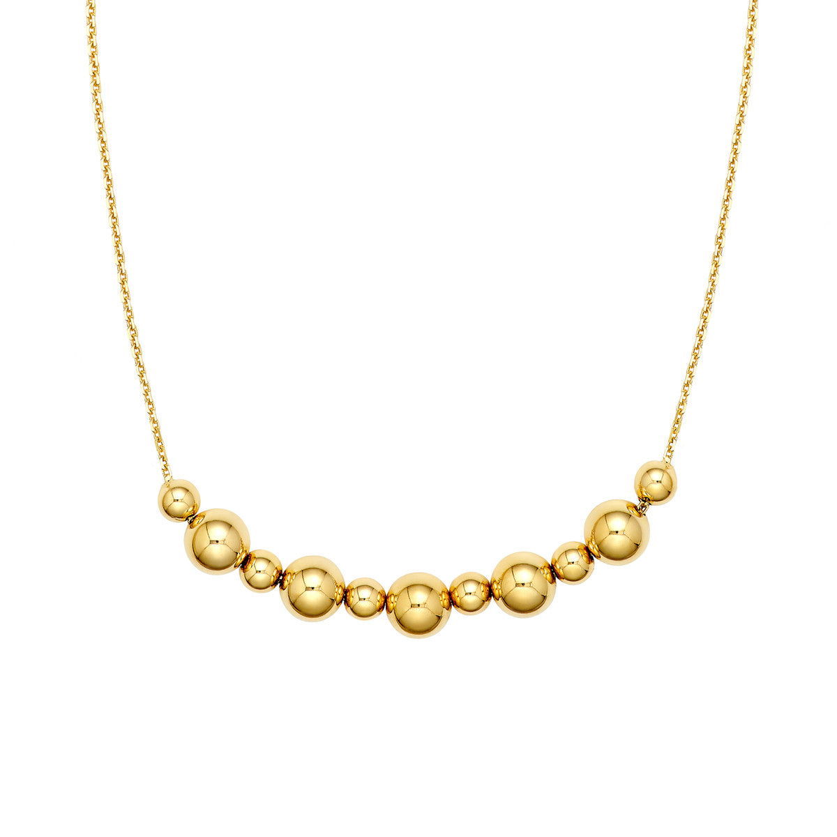 14K Yellow Gold Adjustable Alternating Bead Necklace Birmingham Jewelry Necklace Birmingham Jewelry 