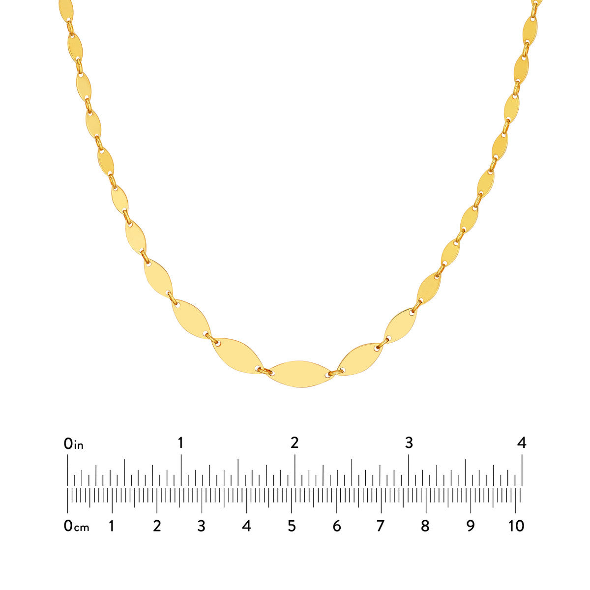 14K Yellow Gold Graduated Diamond Shaped Necklace