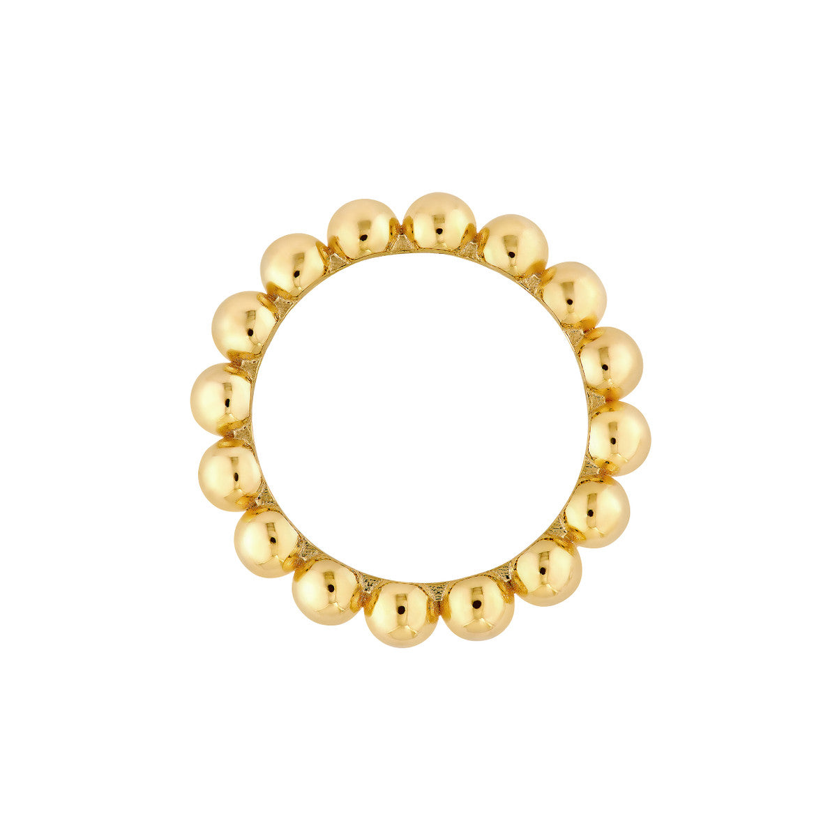 14K Yellow Gold Puffy Bead Ring