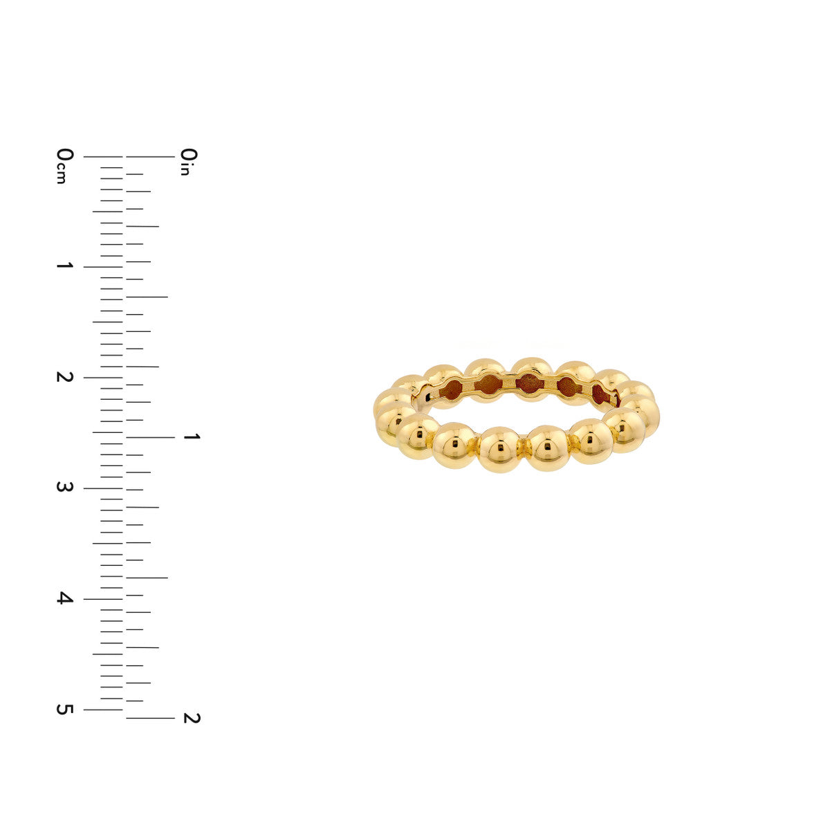 14K Yellow Gold Puffy Bead Ring