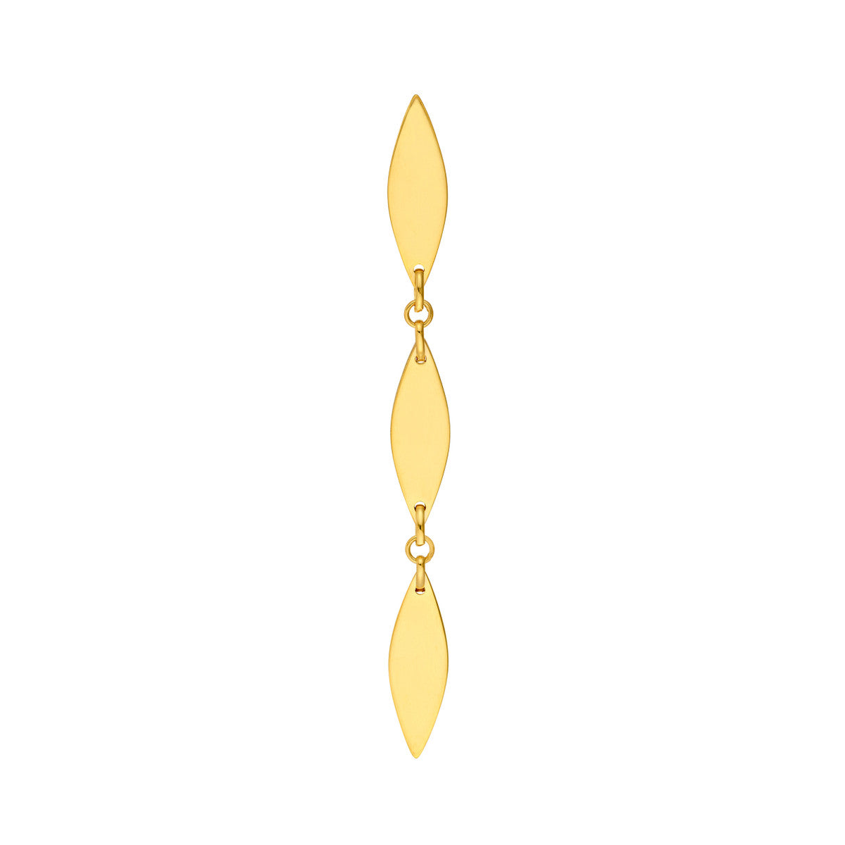 14K Yellow Gold Mirror Diamond Shape Link Dangle Earrings Birmingham Jewelry Earrings Birmingham Jewelry 