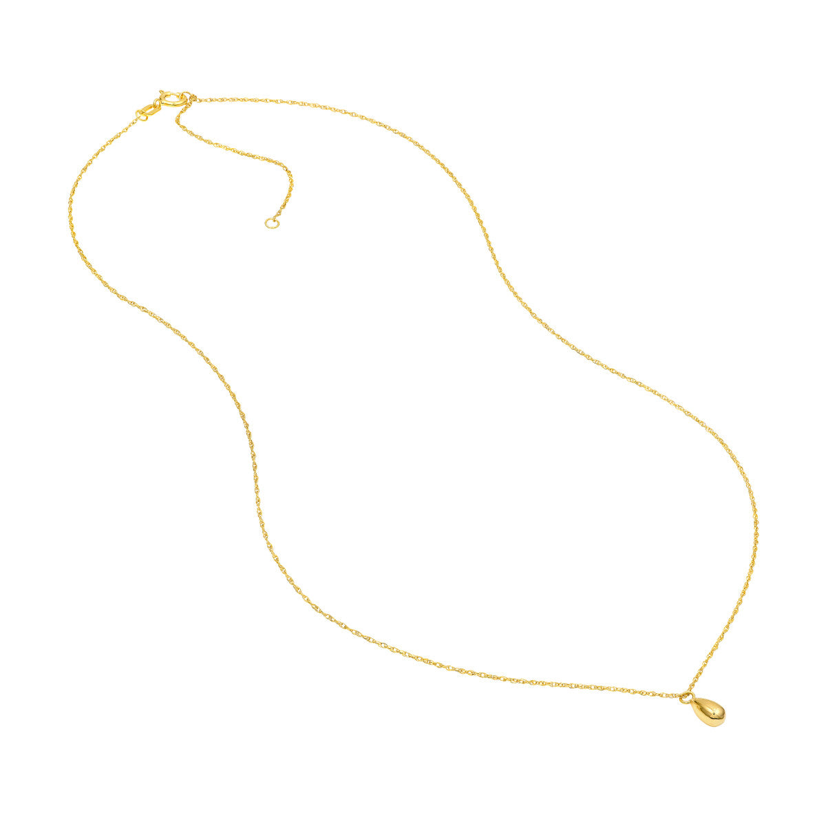 14K Yellow Gold Small Puffy Teardrop Pendant Necklace Birmingham Jewelry Necklace Birmingham Jewelry 