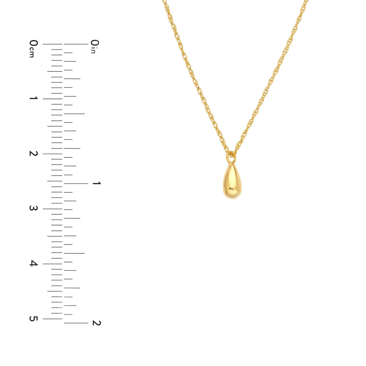 14K Yellow Gold Small Puffy Teardrop Pendant Necklace Birmingham Jewelry Necklace Birmingham Jewelry 