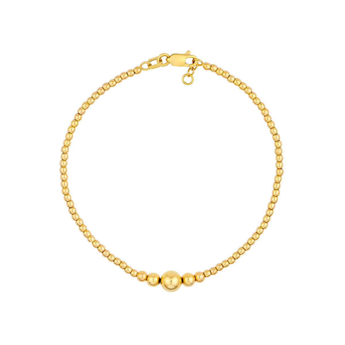 14K Yellow Gold Graduated Bead Adjustable Bracelet Birmingham Jewelry Bracelet Birmingham Jewelry 