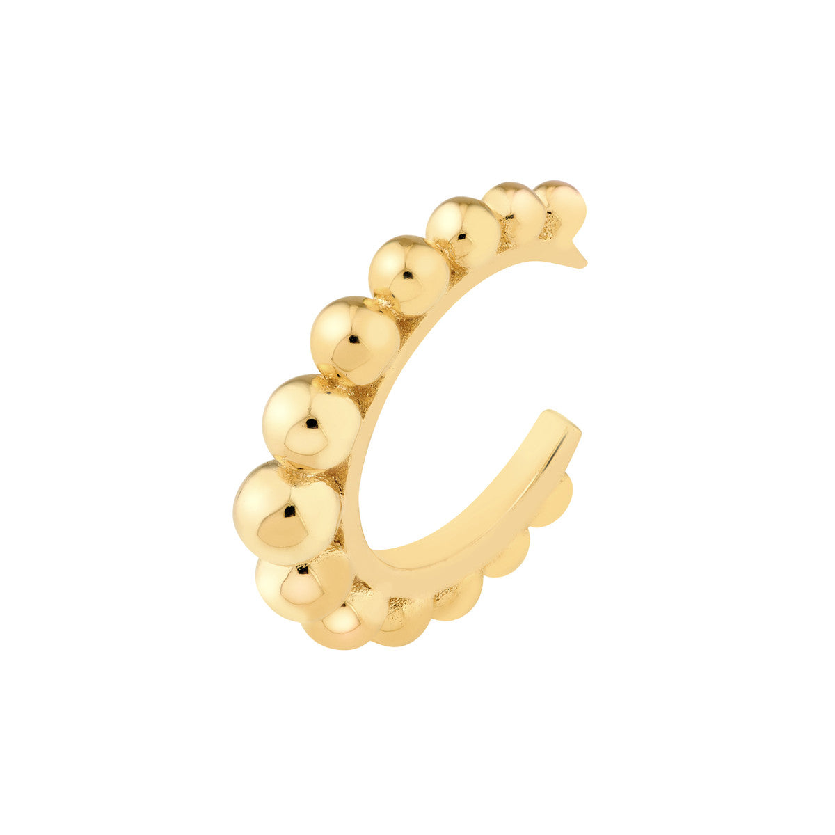 14K Yellow Gold Graduated Beaded Ear Cuffs