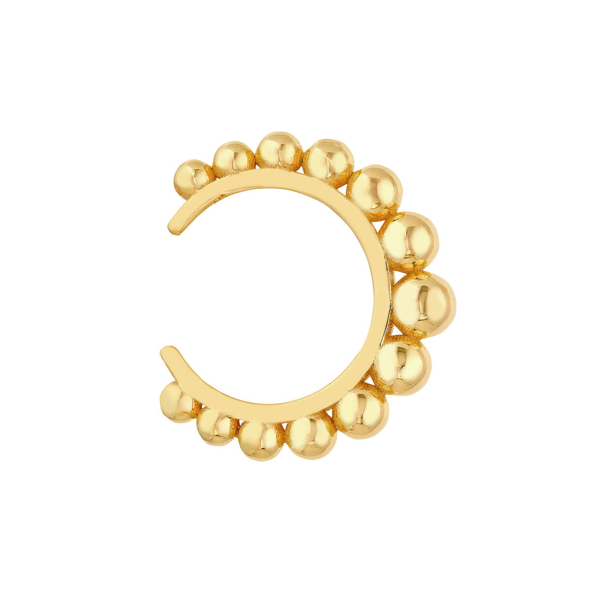 14K Yellow Gold Graduated Beaded Ear Cuffs