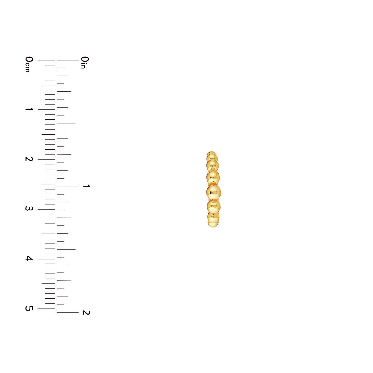14K Yellow Gold Graduated Beaded Ear Cuffs