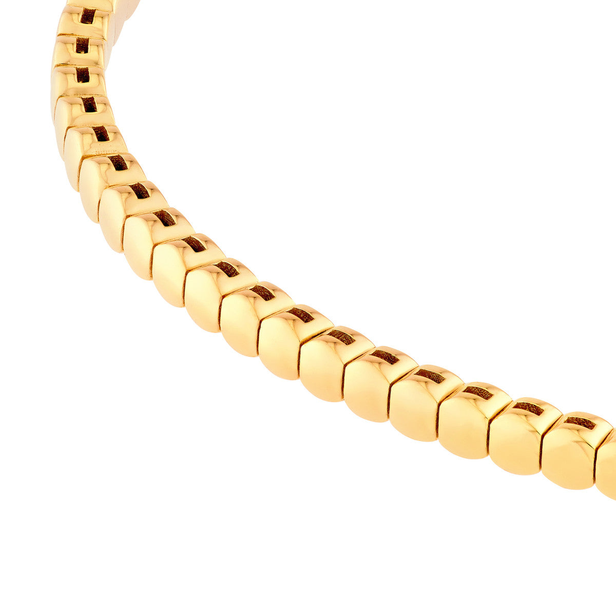 14K Yellow Gold Oval Link Flexi Bracelet