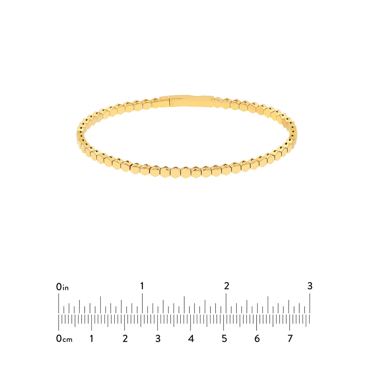 14K Yellow Gold Hexagonal Link Flexible Bracelet