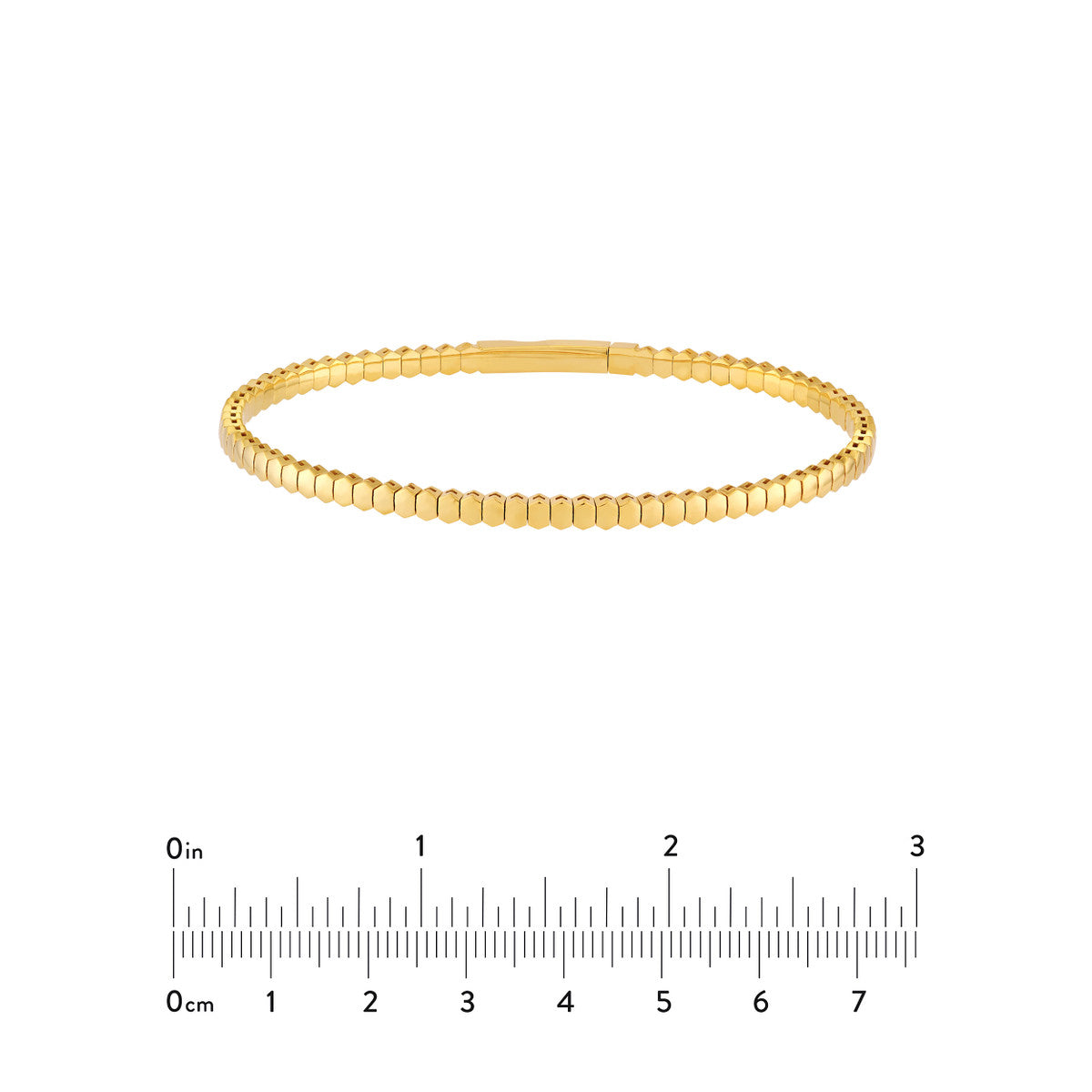 14K Yellow Gold 3.10mm Hexagonal Link Flexi Bracelet