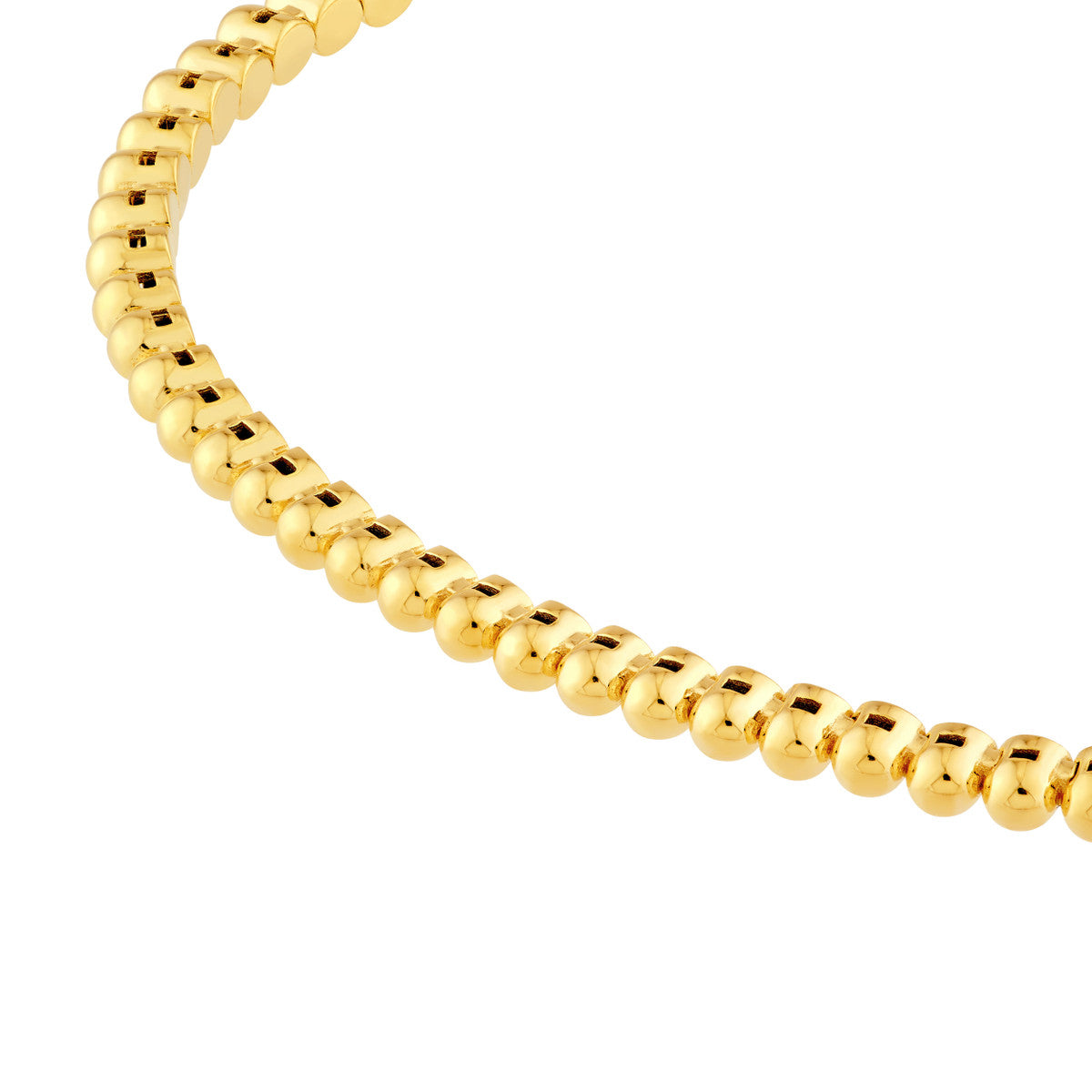 14K Yellow Gold Round Link Flexible Bracelet