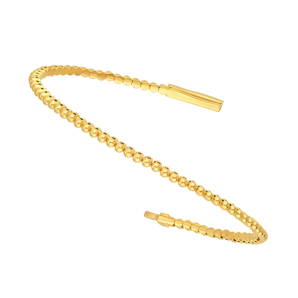 14K Yellow Gold Round Link Flexible Bracelet
